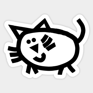 Cute Kitty Cat in Black Sticker